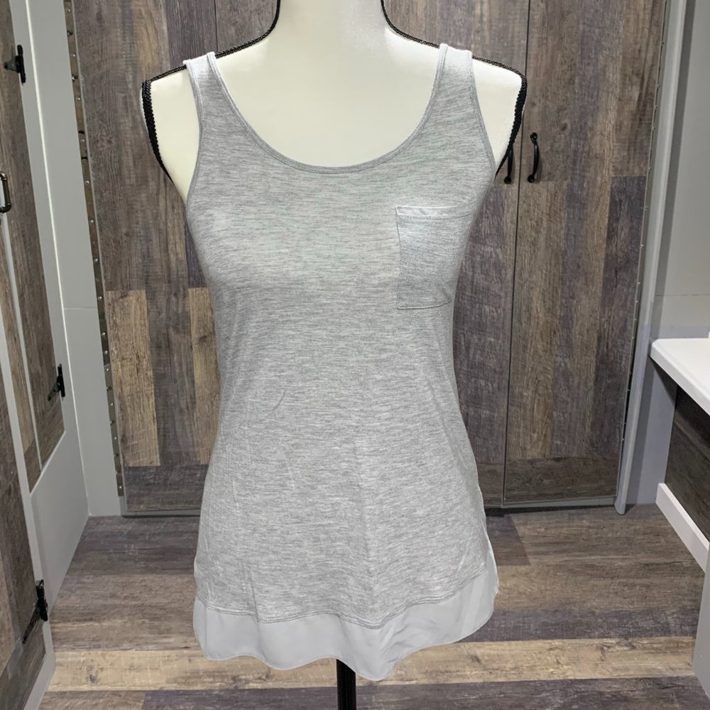 Loft Gray Tank With Dressy Detail XS